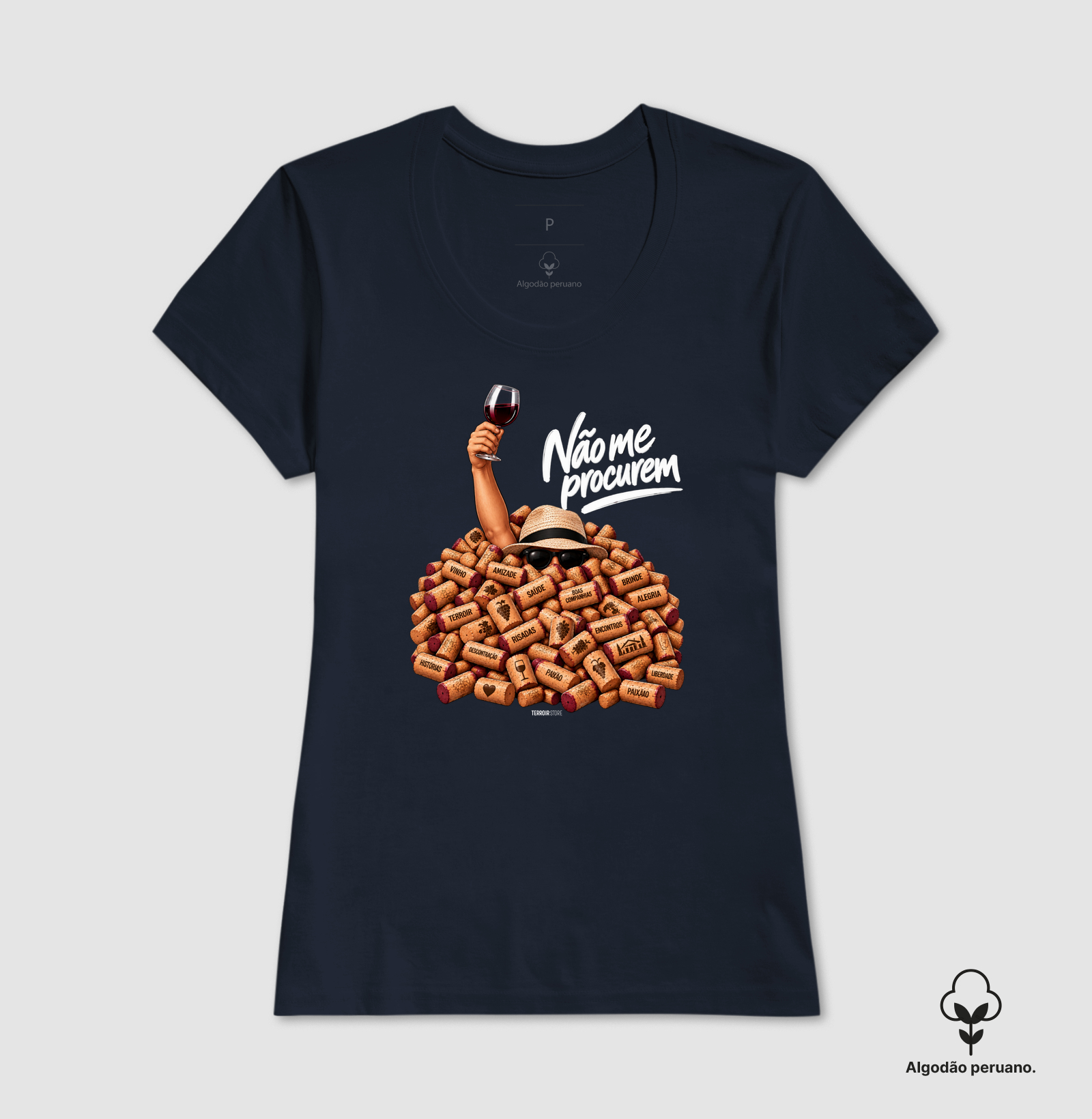 Camiseta “Não Me Procurem” – Wine Lifestyle - Versão Chapéu - Imagem 9