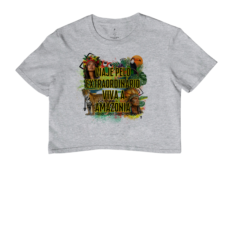 Camiseta Viaje pelo Extraordinario Viva a Amazonia | Onca Tucano Indigena | Colecao Viciados em Viagem - Imagem 6