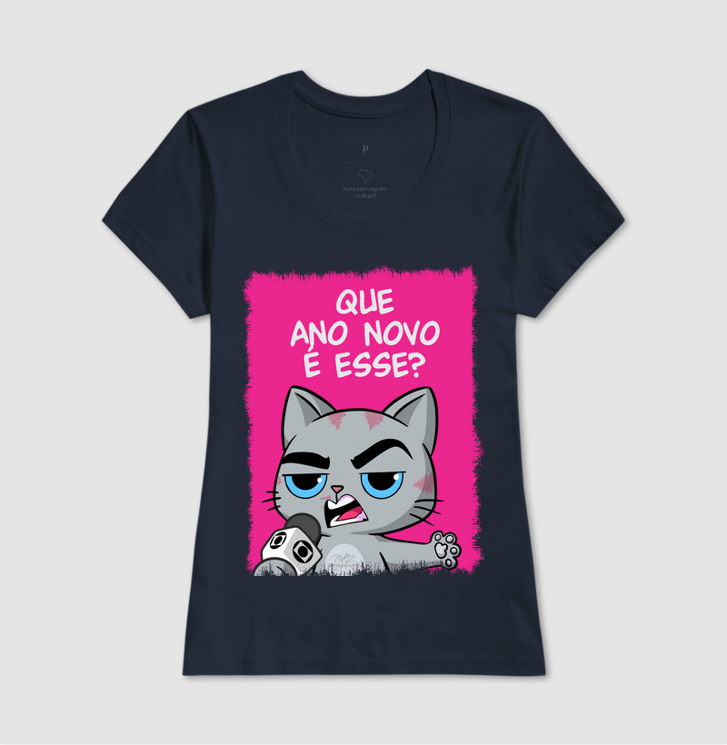 Camiseta Gato Sincero Q Ano Novo é esse? - Imagem 7