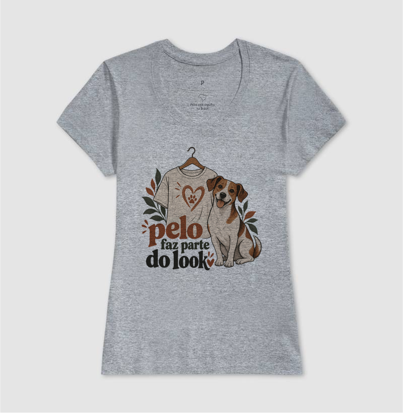 Camiseta Cachorro Humor "pelo faz parte do look" | Pelo & Pano - Imagem 9