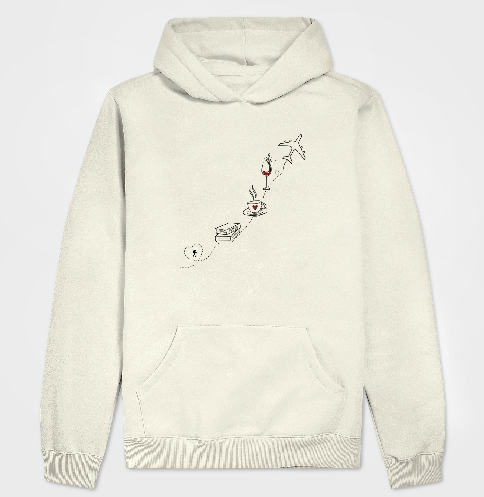 Camiseta Livro Cafe Vinho Aviao | Rota da Vida Viajante | Colecao Viciados em Viagem - Imagem 3