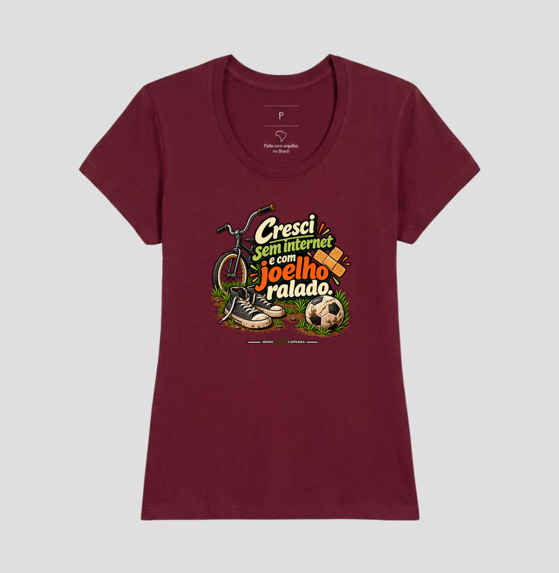 CRESCI SEM INTERNET E COM JOELHO RALADO - Modo capivara - Camiseta - Imagem 19