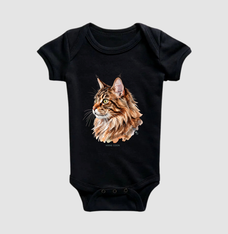 Gatos - Maine Coon - Body Infantil - Imagem 4