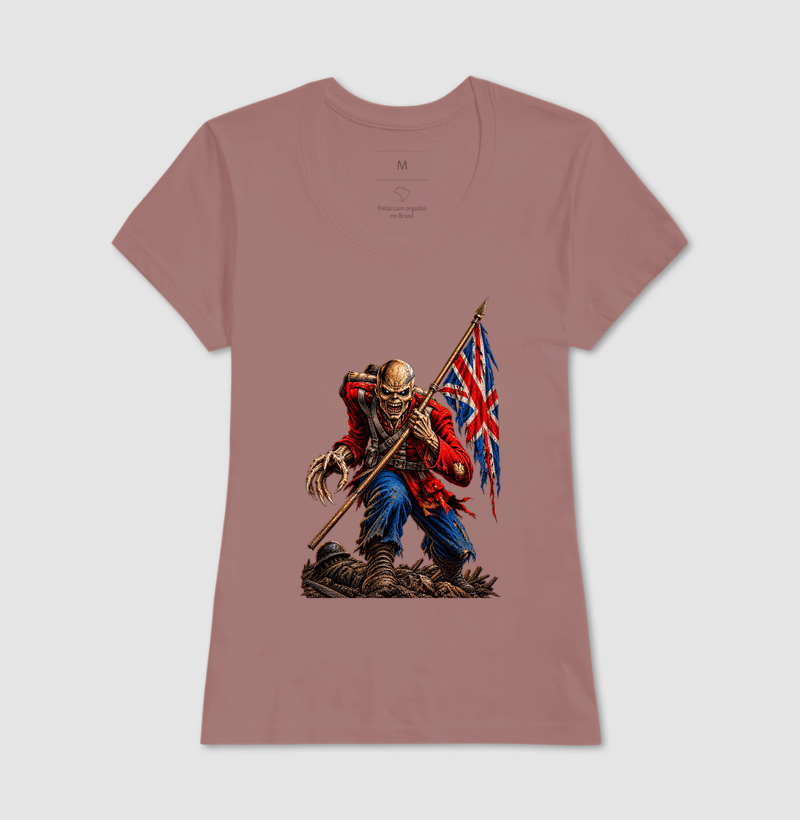 Camiseta Heavy Metal Caveira Soldado Britânico – Estampa Rock Dark Iron Maiden - Imagem 13