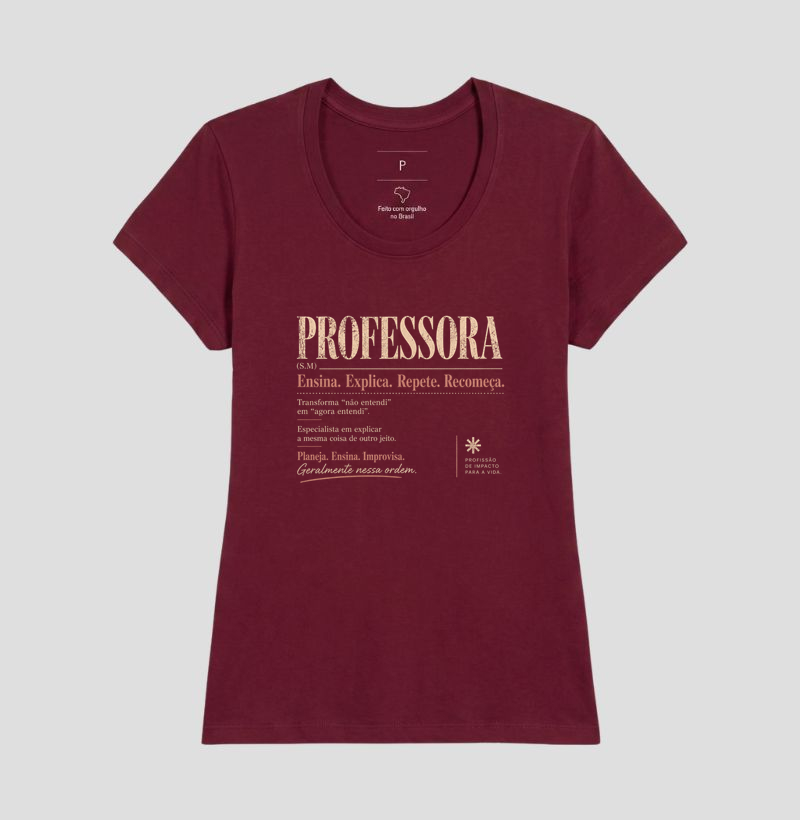 Camiseta Feminina Algodão Definição Professora Estampa Docente  - Imagem 19