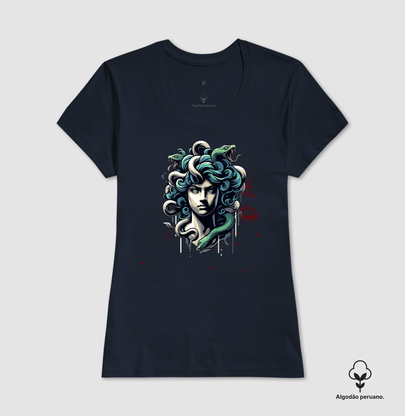 Camiseta Algodão Peruano Olhar de Medusa - Imagem 5