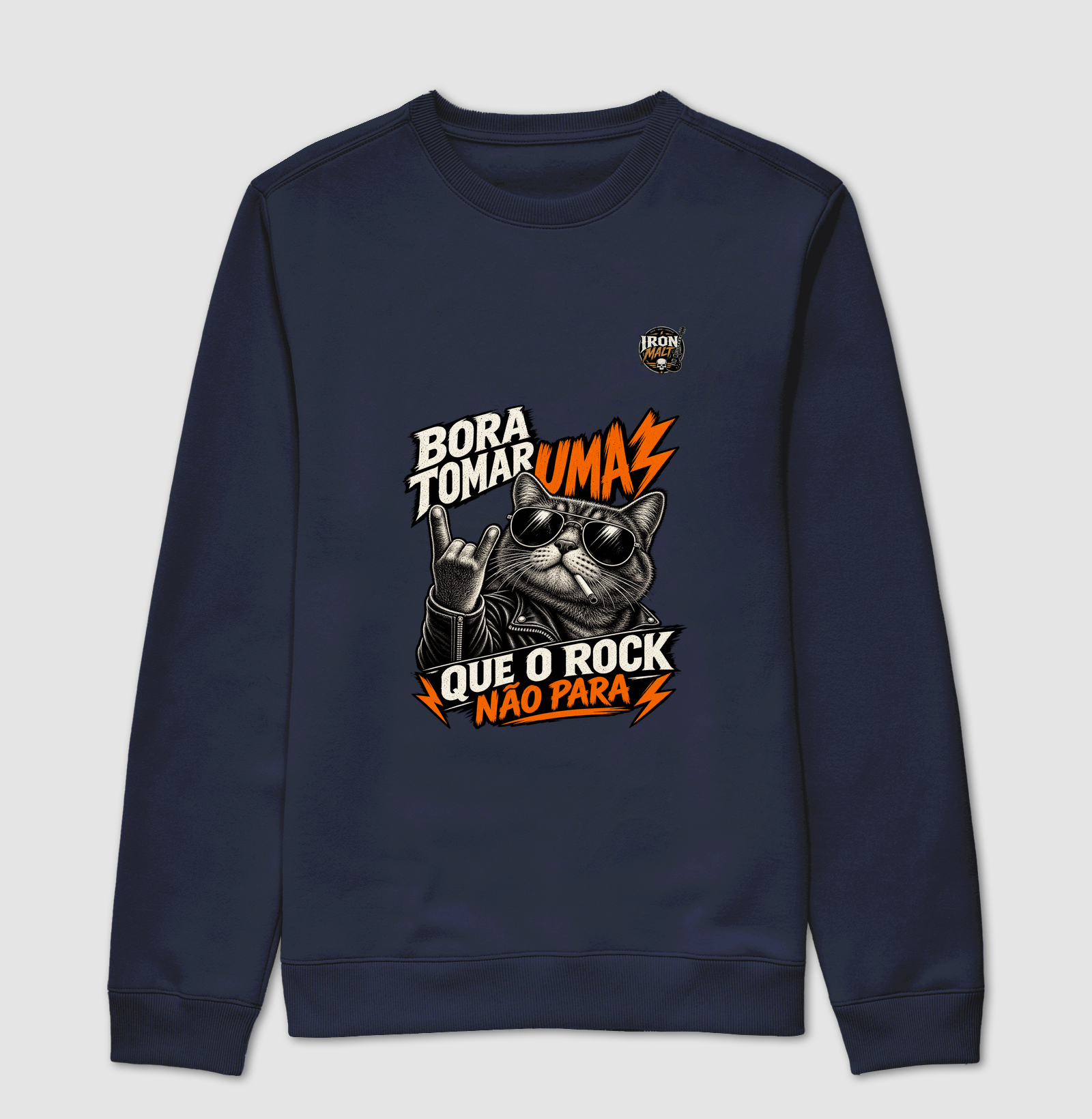 Moletom Rock Cat – Estampa Gato Rockeiro de Óculos e Jaqueta - Imagem 5