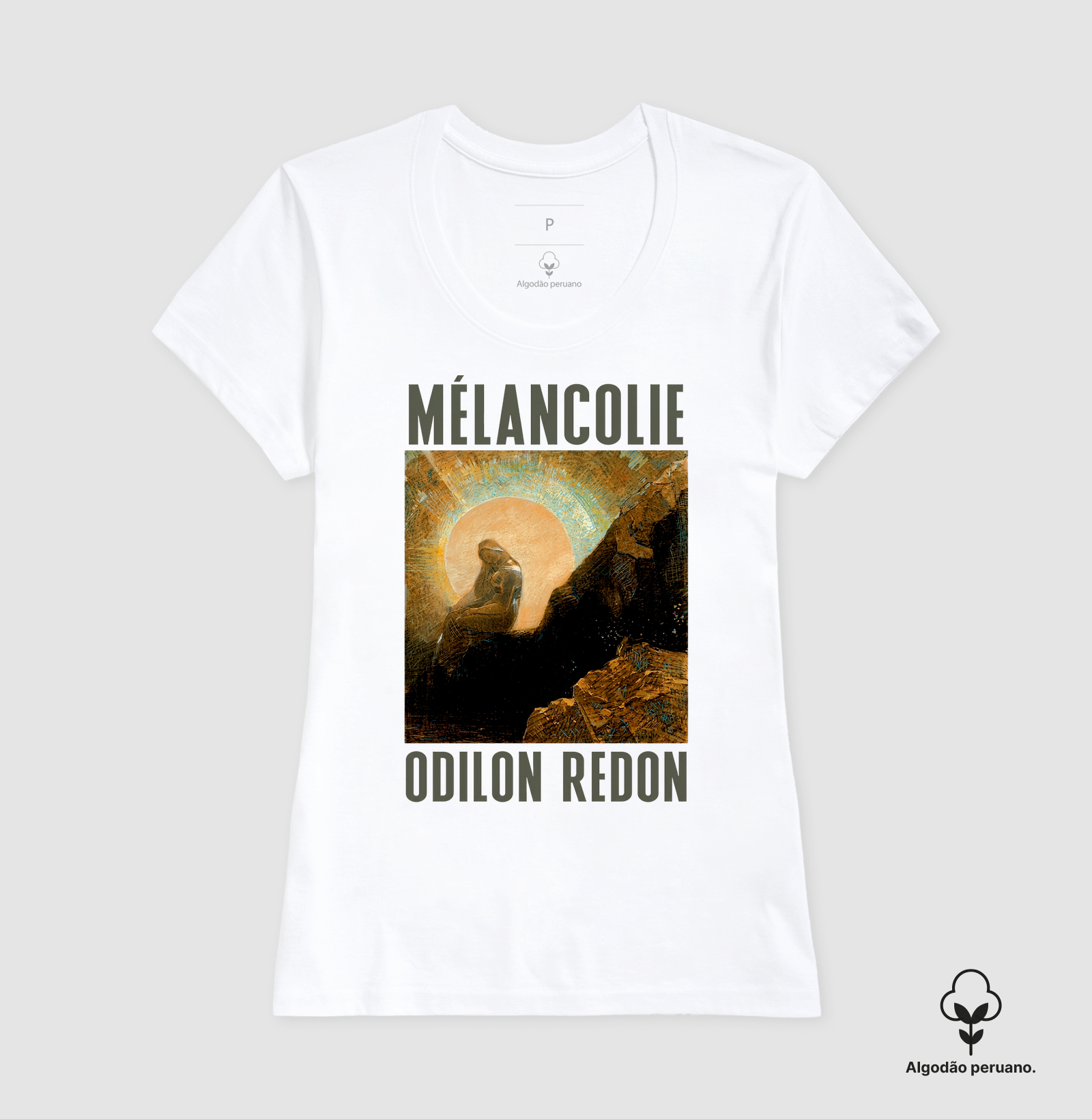 Camiseta Odilon Redon Mélancolie Algodão Peruano Tanguis - Imagem 7