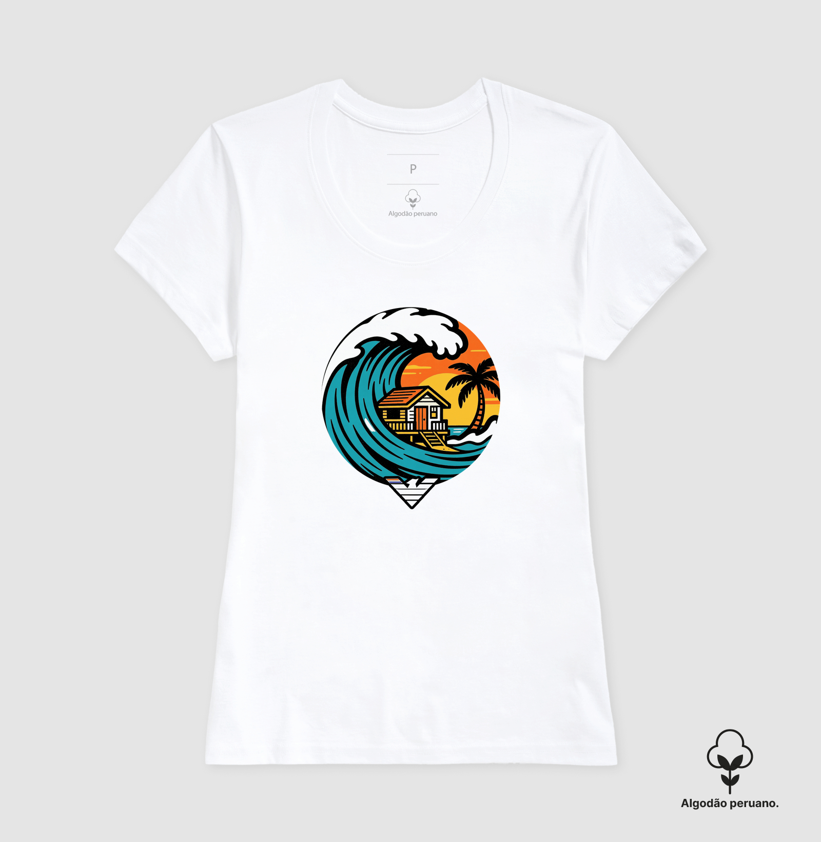 Paraíso no mar - estampa exclusiva.  Sente a brisa, ouça o som das ondas e leve a vibe do paraíso pra onde você for! Mais que uma camiseta - é levar o paraíso com você todo dia. - Imagem 6