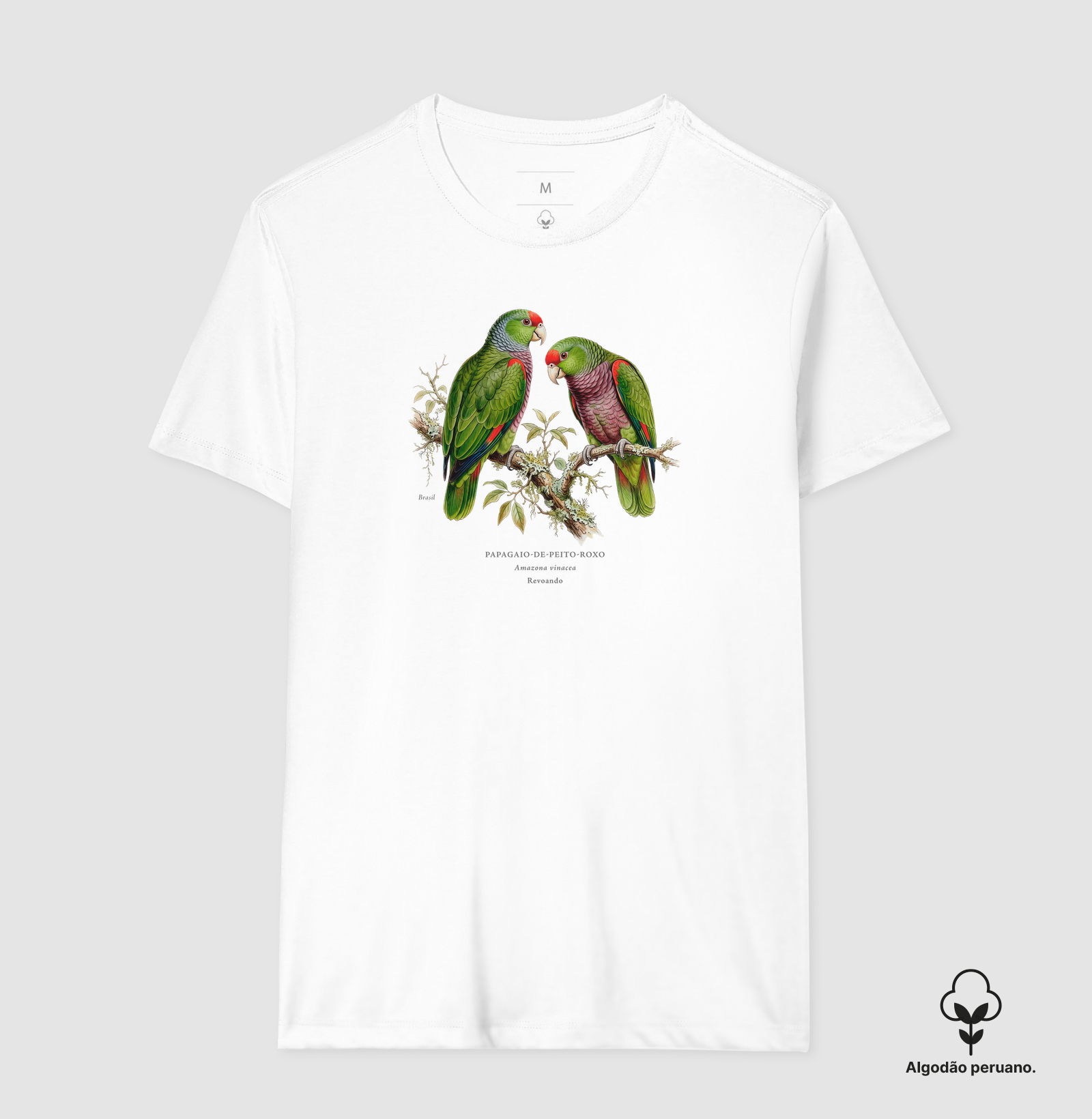 Naturalistas - Papagaio-de-peito-roxo - Algodão Peruano - Imagem 7