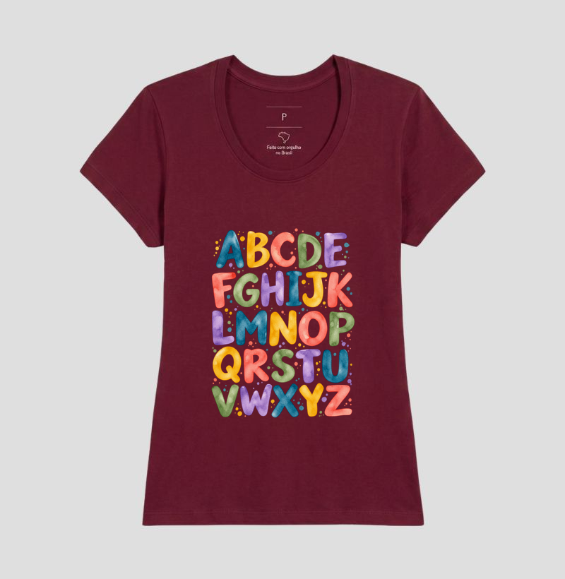 Camiseta Alfabeto em Cores - Imagem 18