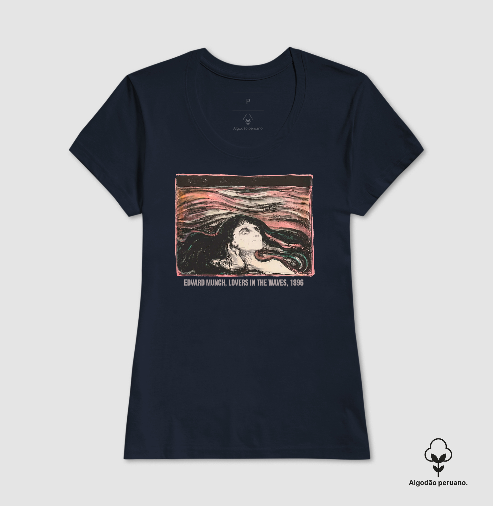 Camiseta Algodão Tanguis Peruano Lovers In The Waves Munch - Imagem 3