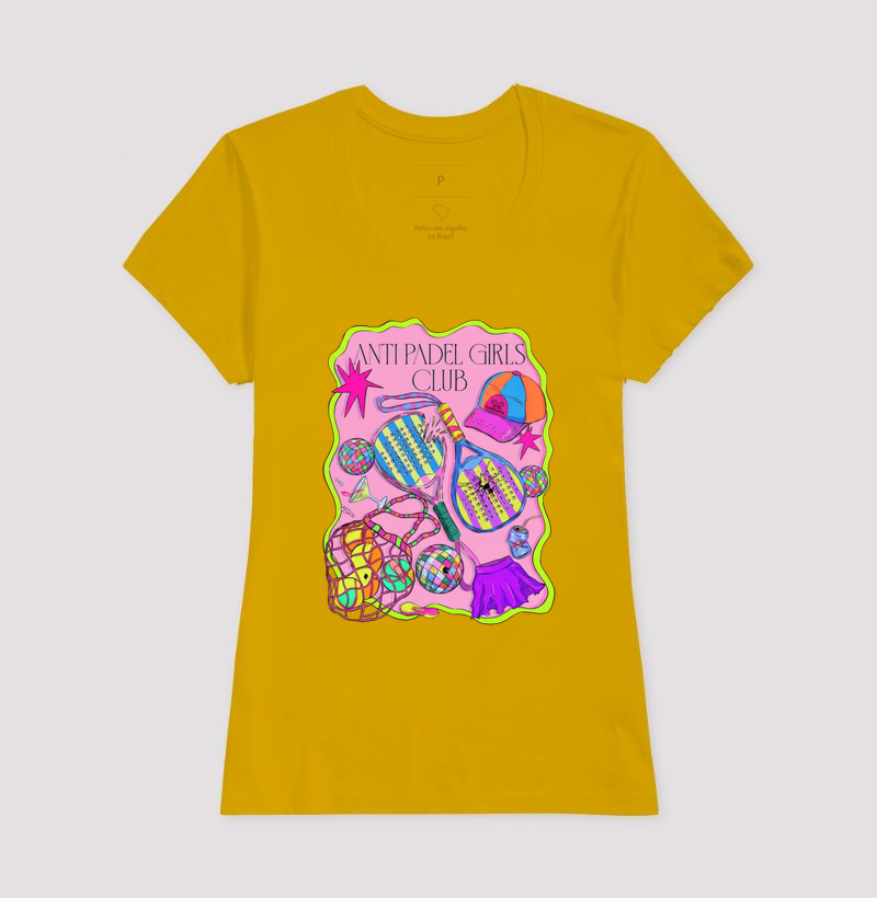 Camiseta Feminina Anti Padel Girls Club Rosa - Imagem 7