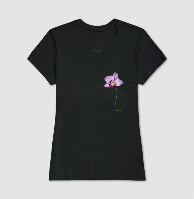 Camiseta Orquídea Lilás (estampa P) - Imagem 3