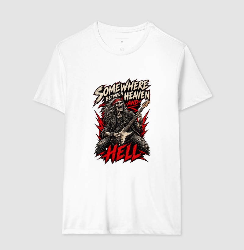 Camiseta Rock Somewhere Between Heaven and Hell - Imagem 4