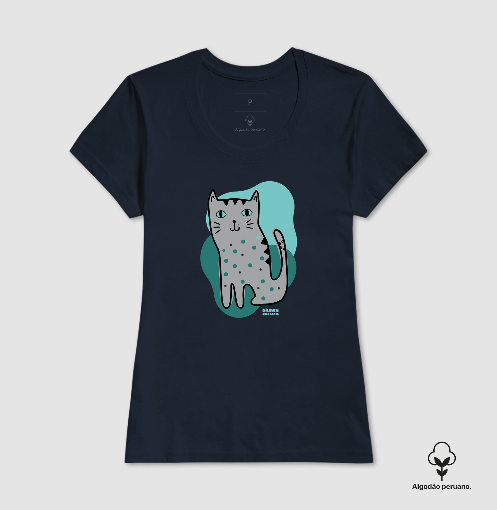 Desenho de gato cinza com fundo verde - Imagem 10