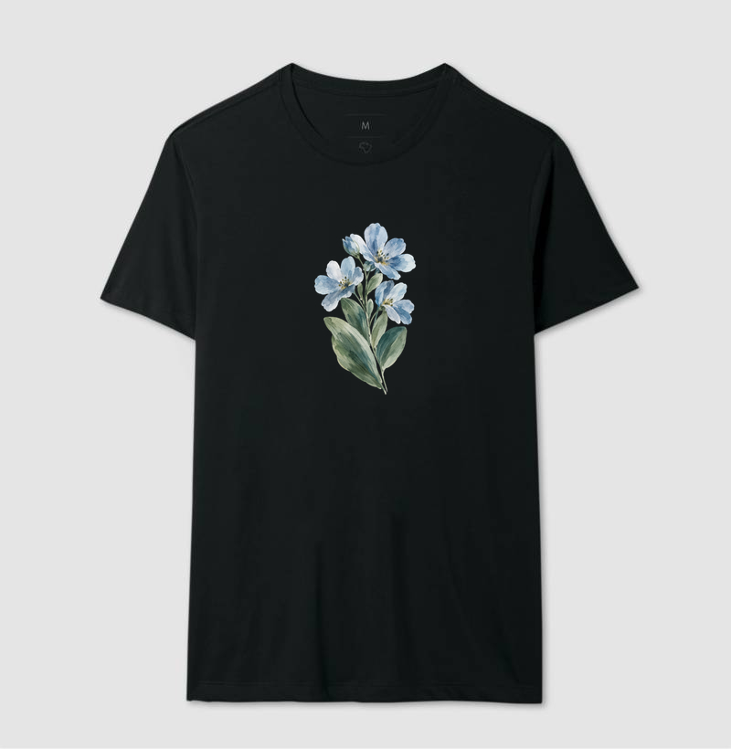 T-Shirt Flores Azuis - Imagem 3