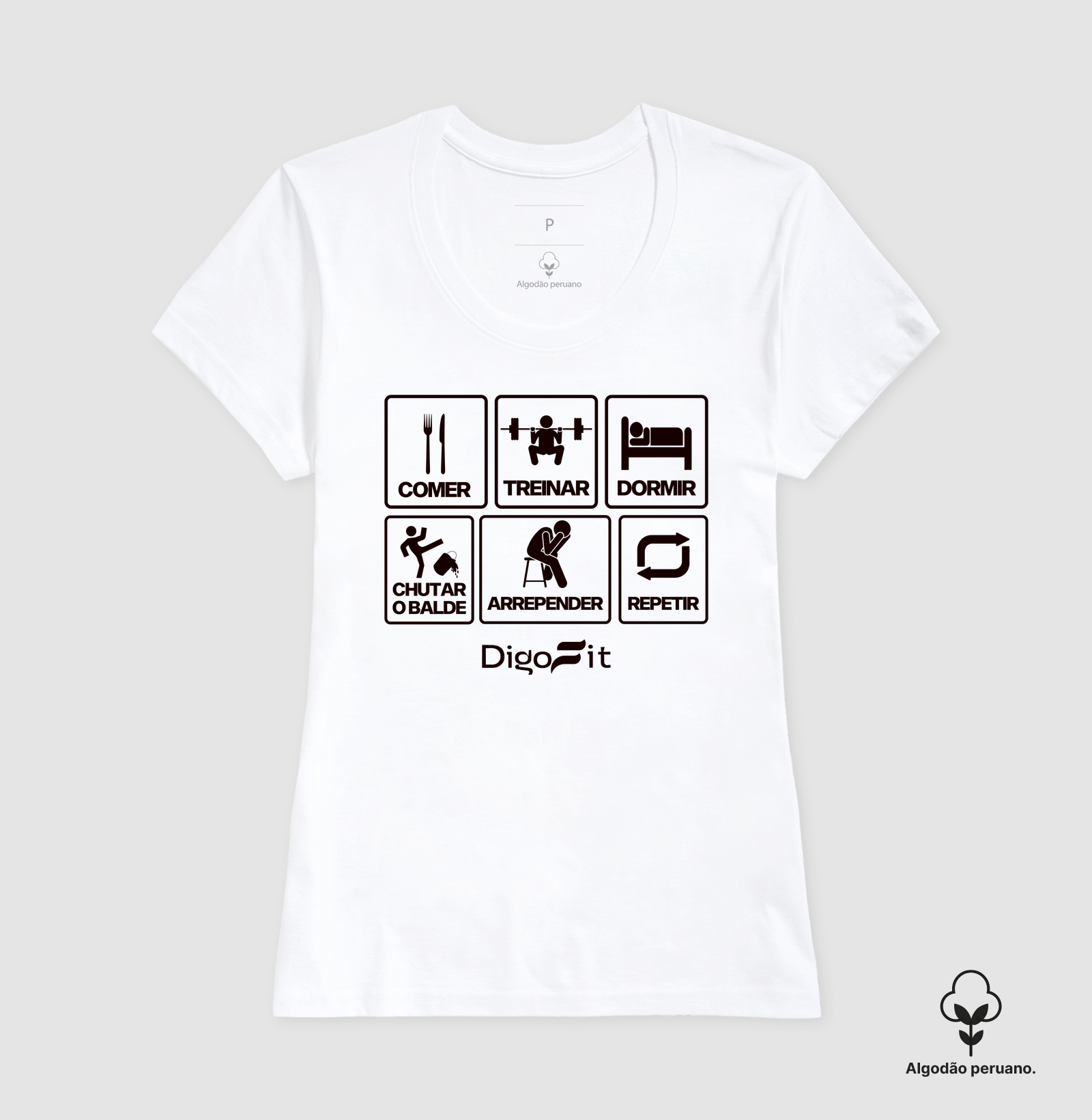 CAMISETA ALGODÃO PERUANO ACADEMIA CHUTANDO O BALDE - Imagem 2