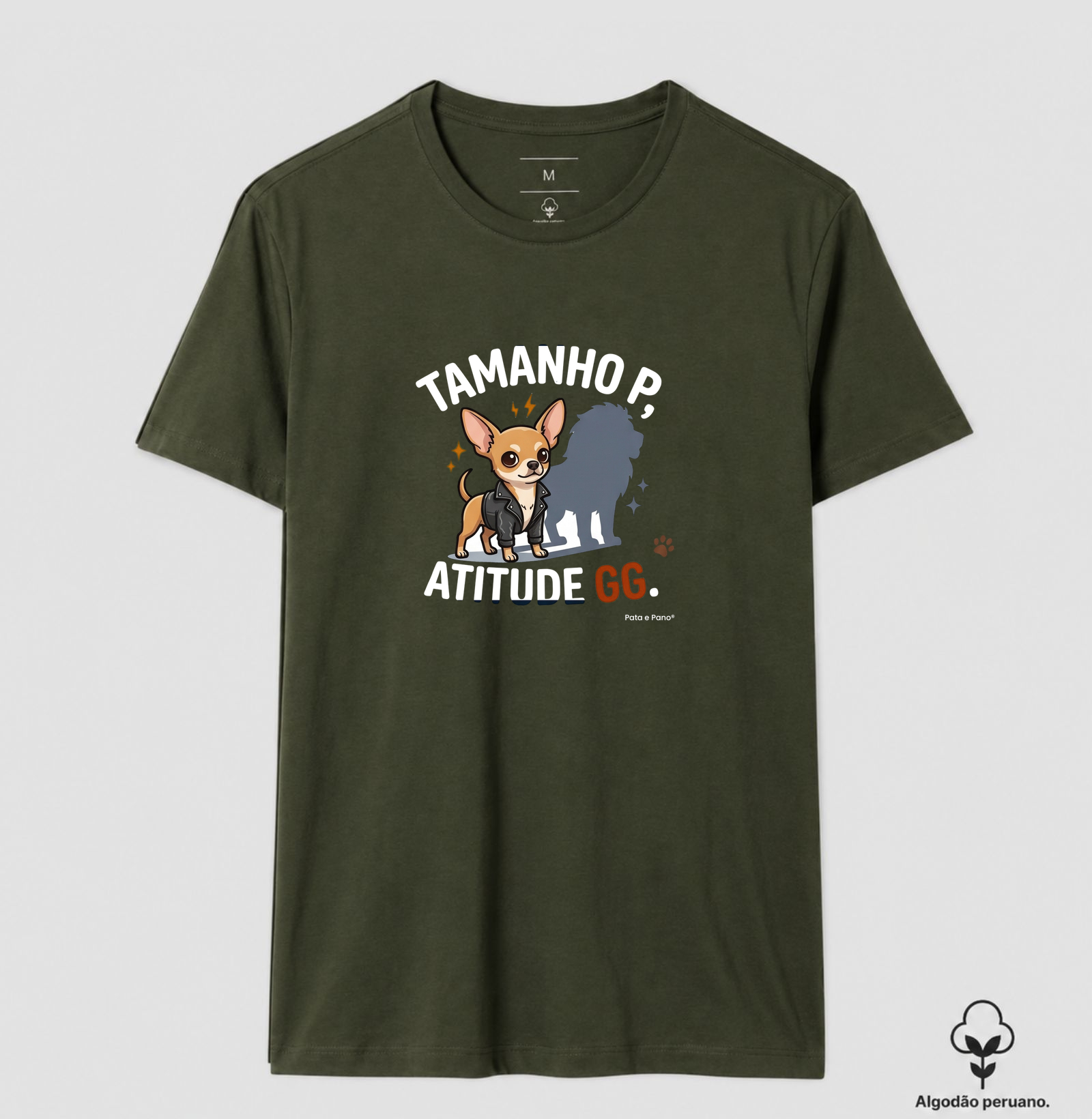 CAMISETA ALGODÃO PERUANO CHIHUAHUA TAMANHO - Imagem 2