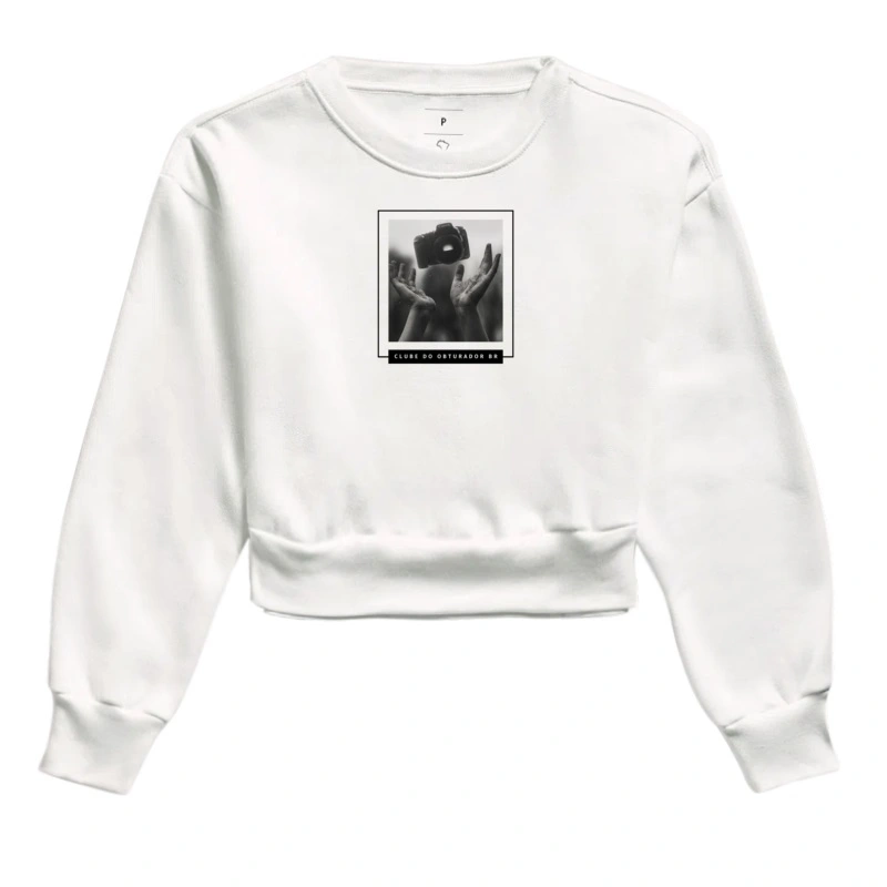 Moletom cropped feminino clube do obturador br - Imagem 3