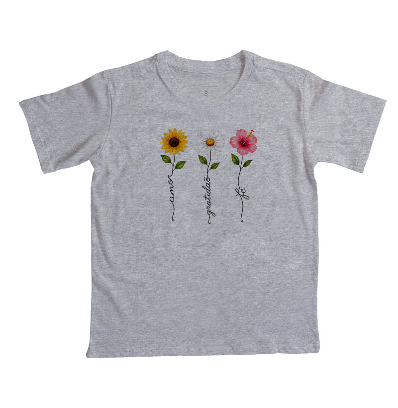 Camiseta Floresça com amor, fé e gratidão. - Imagem 5