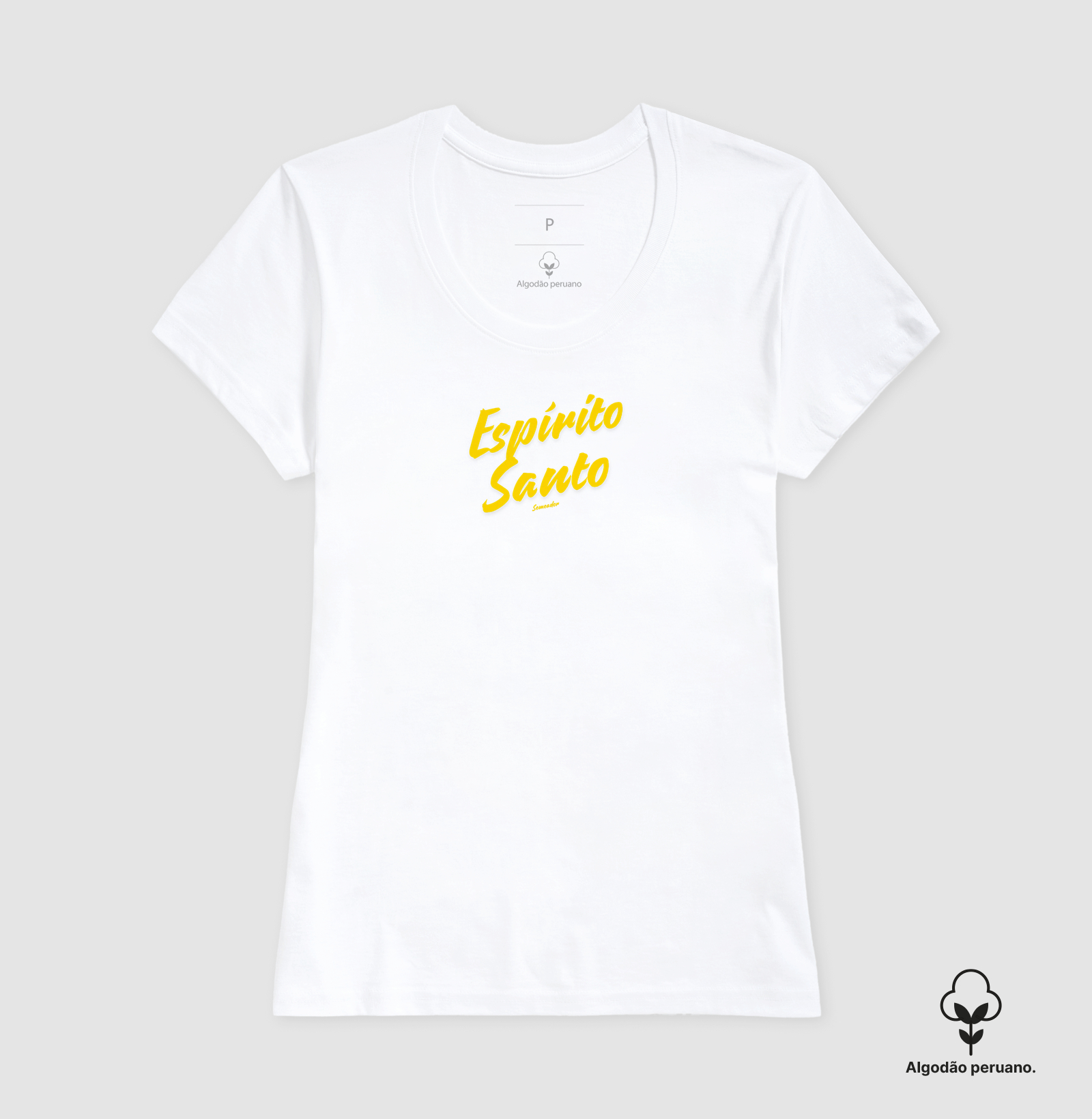 Camiseta Algodão Peruano Cristã Espírito Santo Manuscrito - Imagem 7