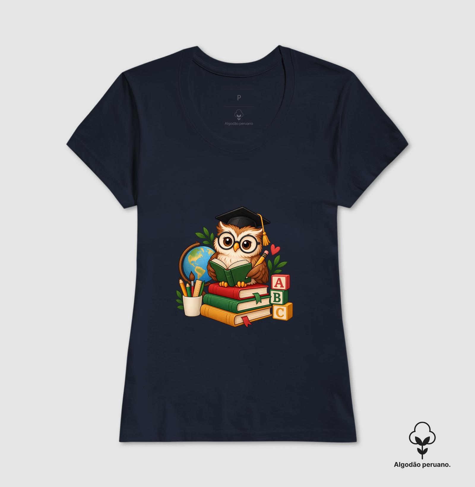 Camiseta Algodão Peruano Coruja do Conhecimento - Imagem 9