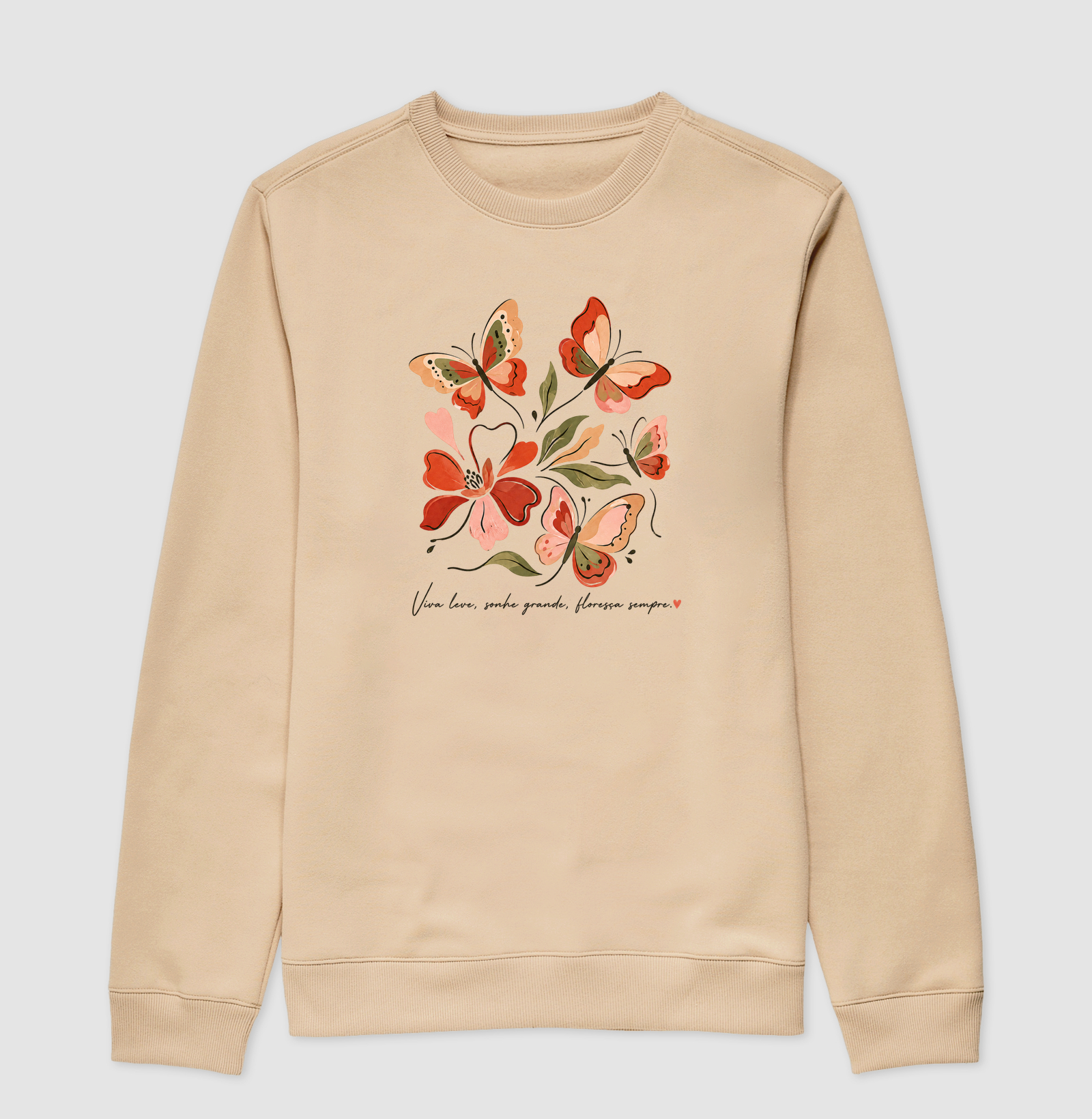 Camiseta Viva leve, Sonhe grande, Floresça sempre. - Imagem 3