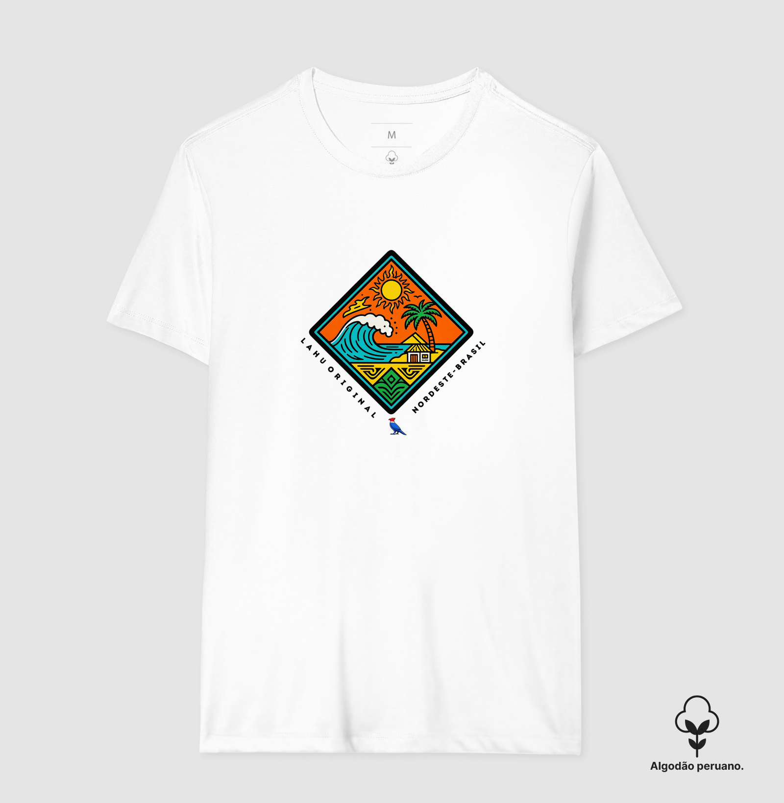 “Sinta o sol, o mar e a alma do Nordeste com a estampa Lahu Original. Cores vibrantes, energia tropical e autenticidade brasileira — feita para quem vive o verão o ano inteiro.” - Imagem 3