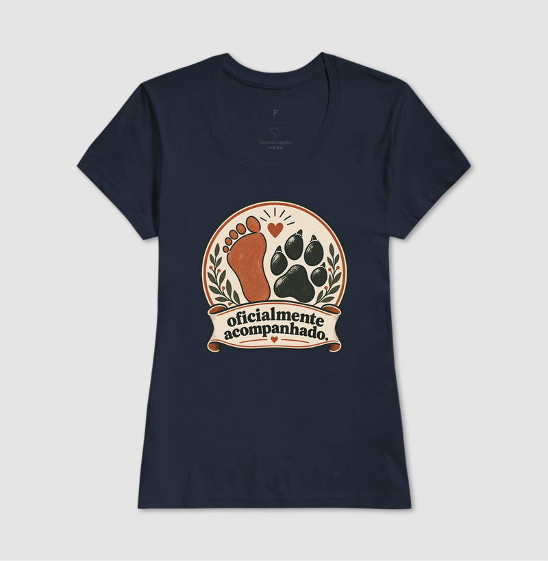 Camiseta Cachorro Minimalista "oficialmente acompanhado" | Pelo & Pano - Imagem 7