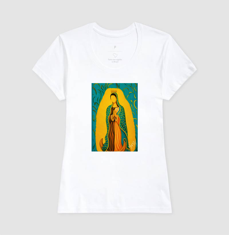 Camiseta Nossa Senhora de Guadalupe Arte Sacra - Imagem 5