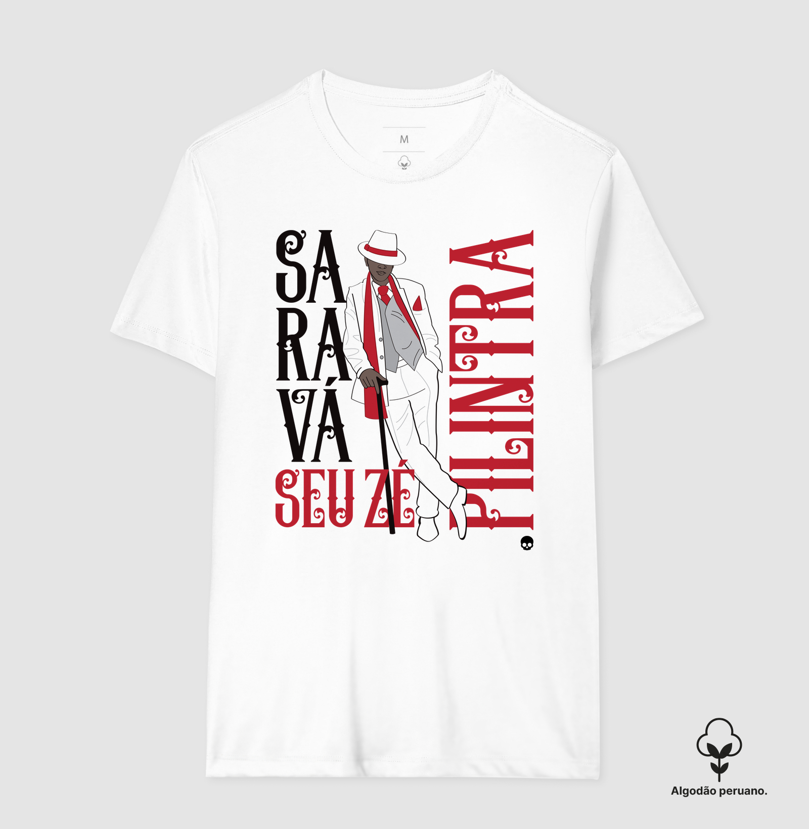 Camiseta Umbanda Saravá Seu Zé Pilintra - Em Algodão Peruano - Imagem 3