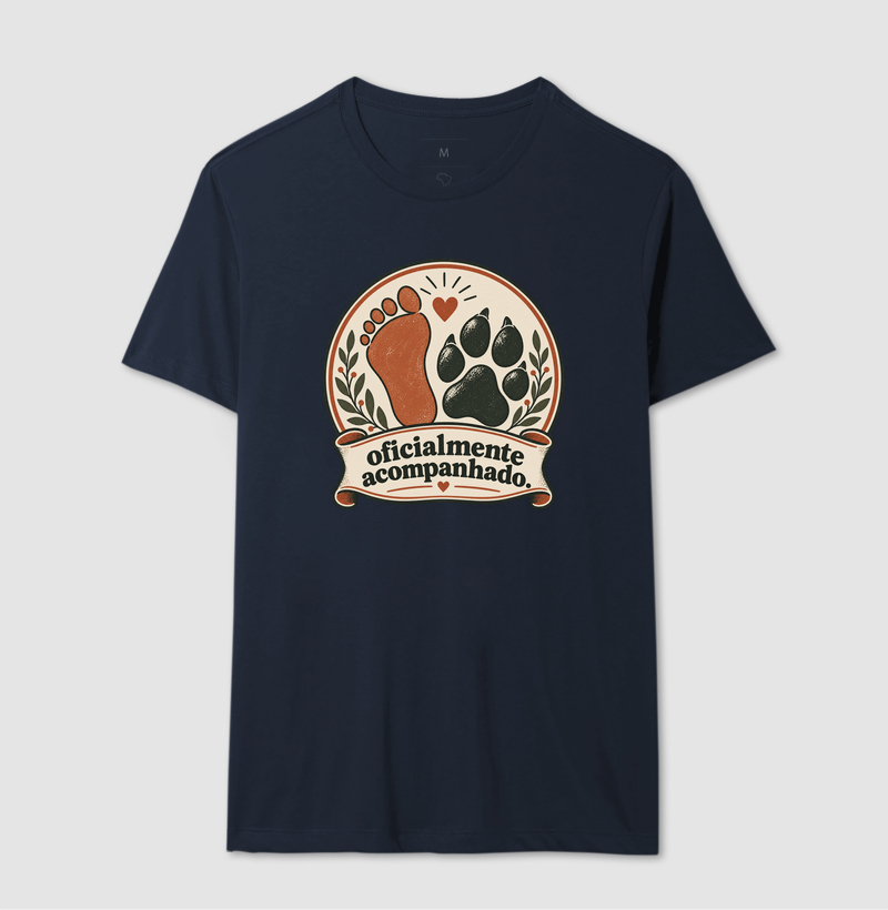 Camiseta Cachorro Minimalista "oficialmente acompanhado" | Pelo & Pano - Imagem 6