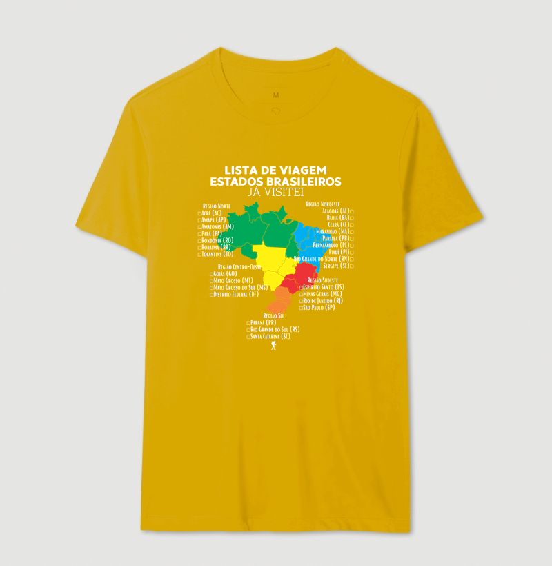Camiseta Lista de Viagem Estados Brasileiros Ja Visitei | Mapa Brasil Auto Personalizavel | Colecao Personalizaveis - Imagem 17