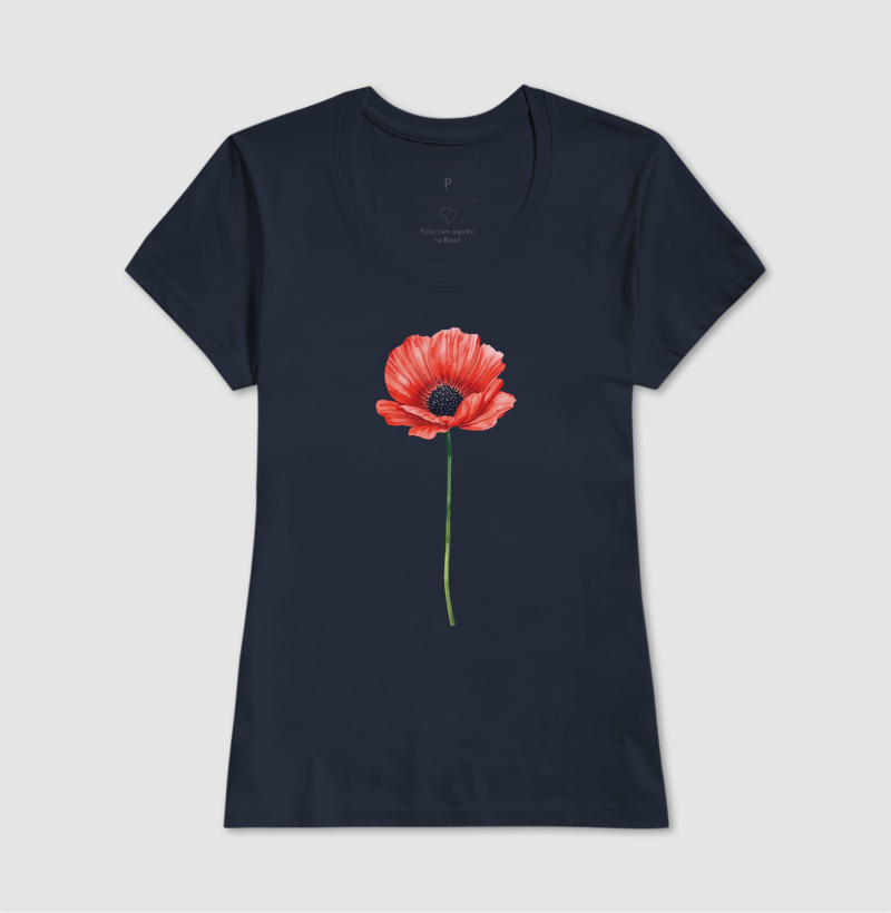 Poppy Bloom - Camiseta Algodão Premium - Imagem 7