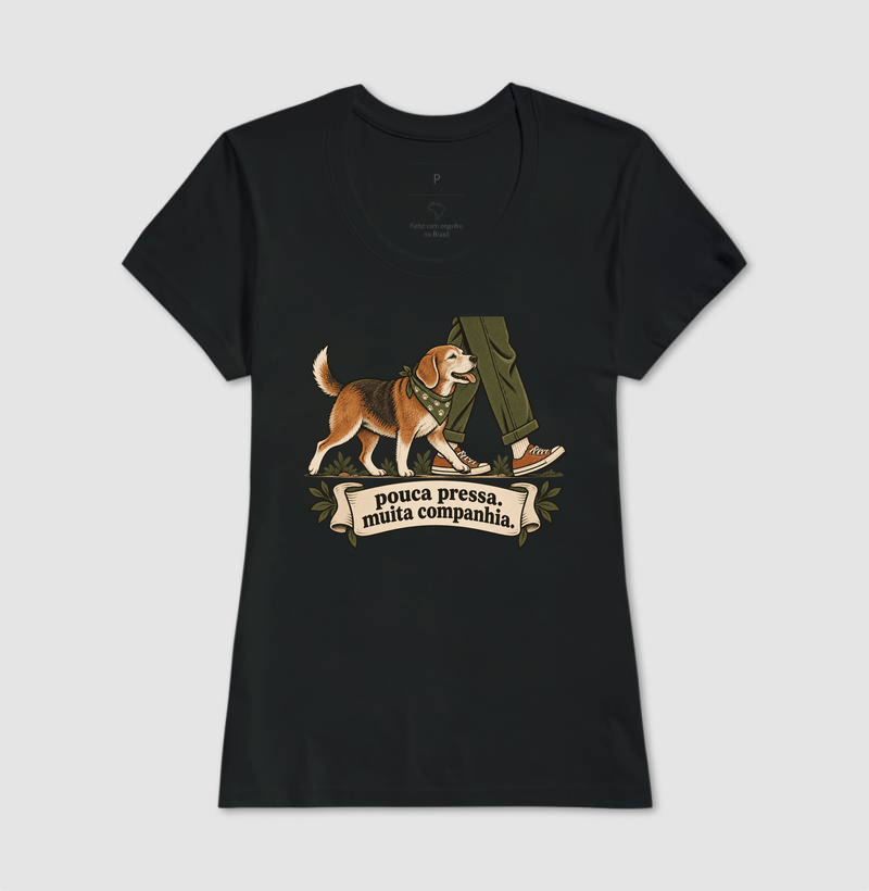 Camiseta Cachorro Idoso "pouca pressa. muita companhia." | Pelo & Pano - Imagem 3