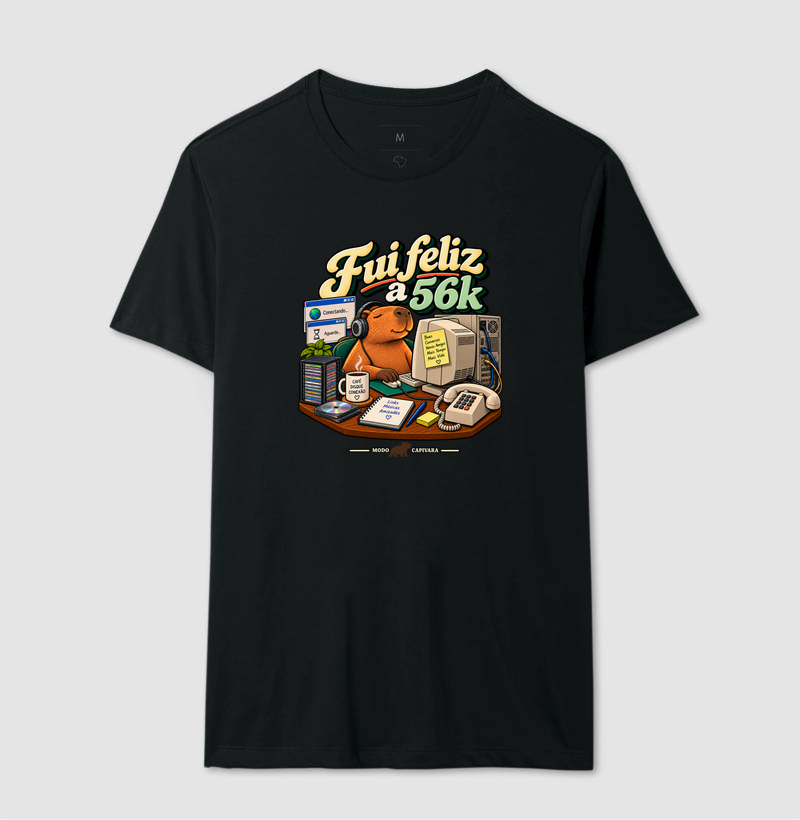 FUI FELIZ A 56K - Modo capivara - Camiseta - Imagem 4