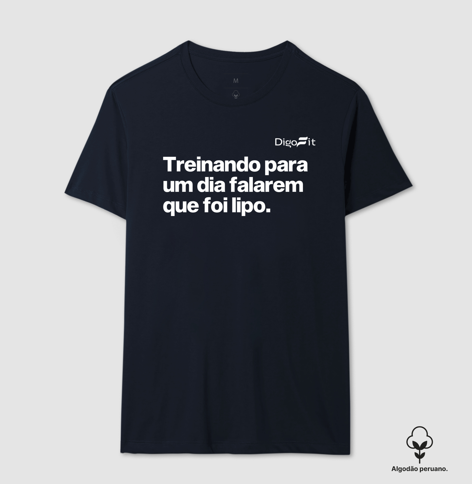 CAMISETA ALGODÃO PERUANO ACADEMIA TREINANDO PARA DIZEREM QUE FOI LIPO - Imagem 3