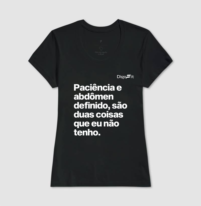 CAMISETA ACADEMIA PACIÊNCIA E ABDÔMEN DEFINIDO - Imagem 3