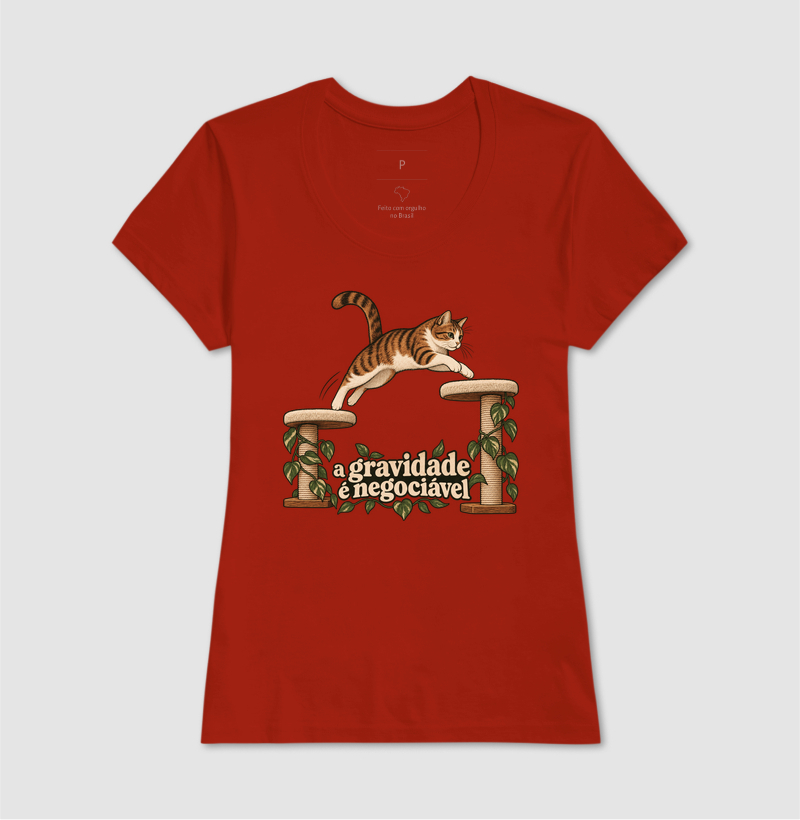 Camiseta Gato Salto "a gravidade é negociável" | Pelo & Pano - Imagem 11