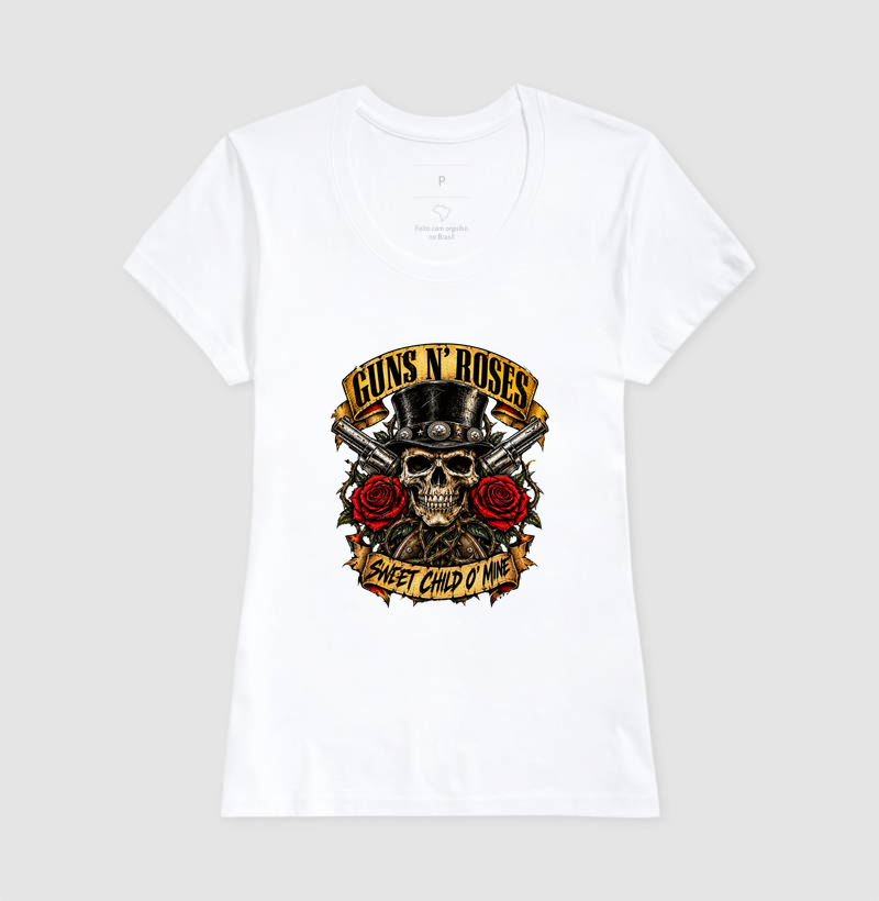 Camiseta Rock Caveira e Rosas Vintage – Skull Rock Rebelde - Imagem 5
