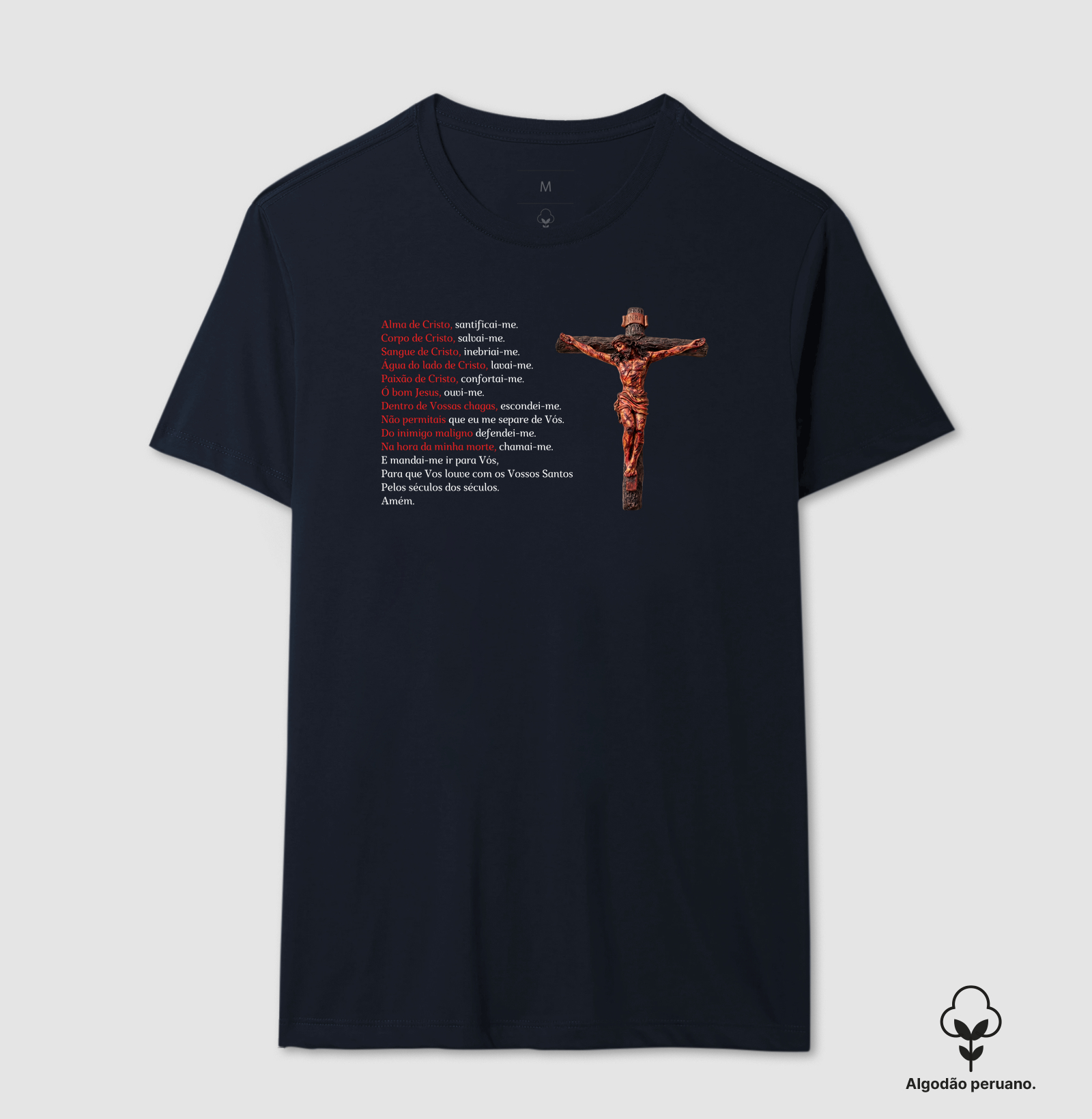 Camiseta Algodão Peruano Oração Alma de Cristo - Imagem 6