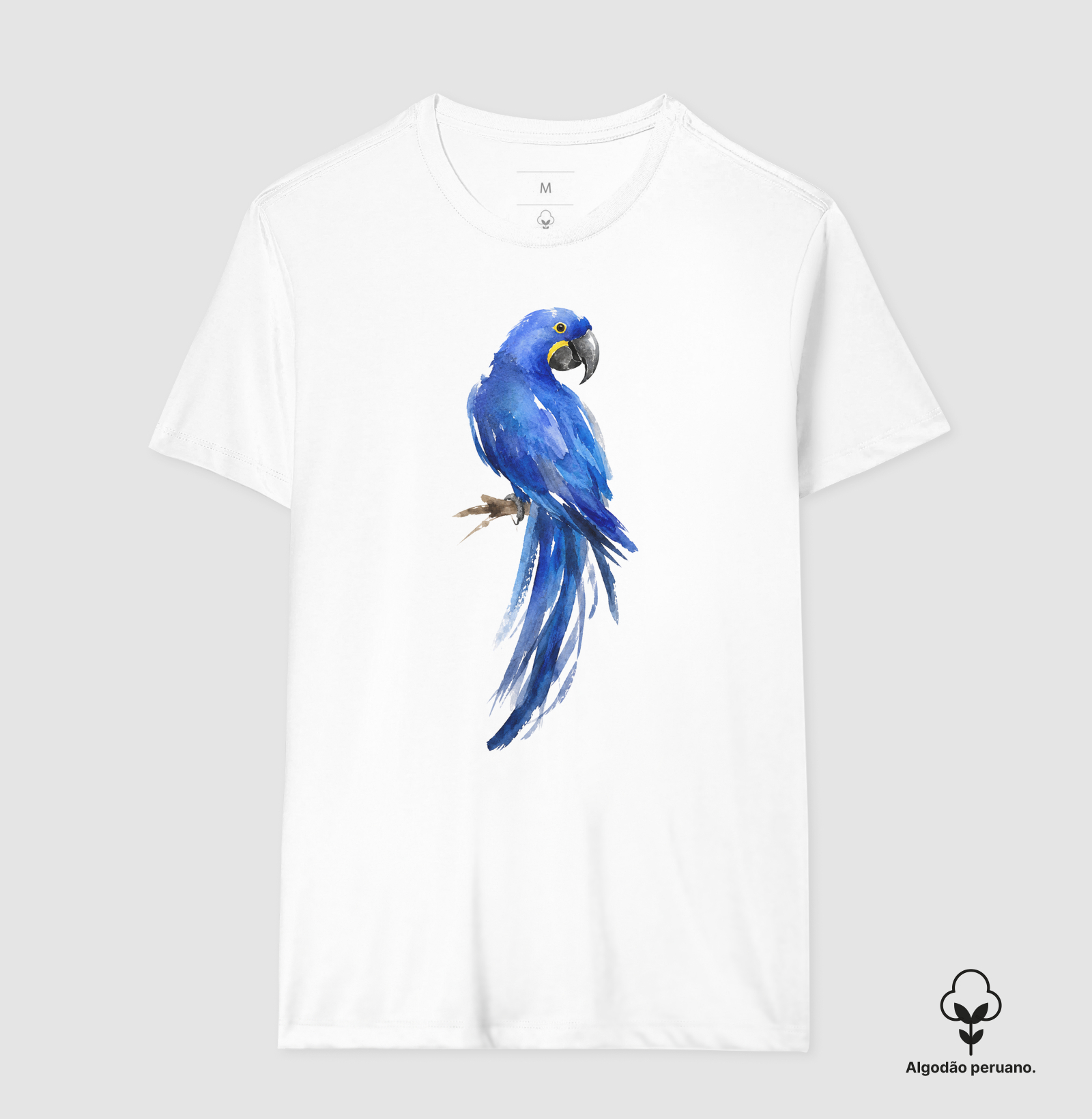 Camiseta Arara-Azul – Aves do Brasil Algodão Peruano - Imagem 4