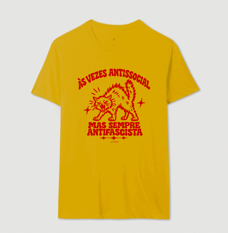 Camiseta Às Vezes Antissocial, Mas Sempre Antifascista (a virada) - Imagem 12