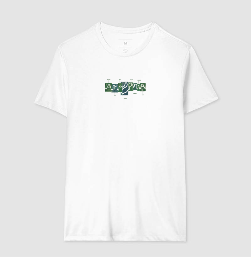 Camiseta Amazônia Estados Brasileiros Estampa Consciente Mapa Unissex - Imagem 3