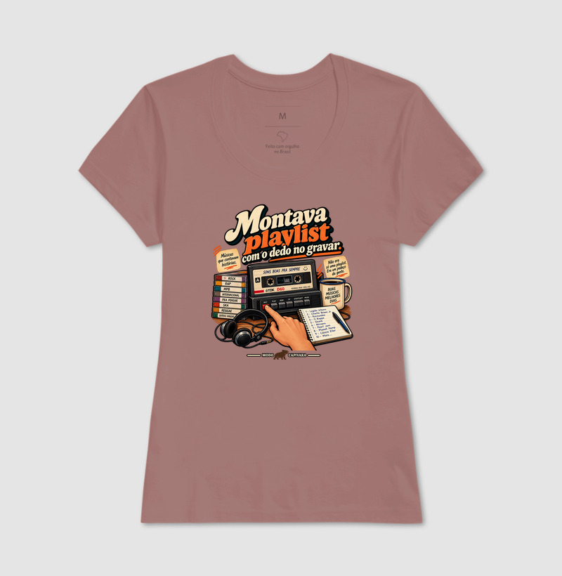 MONTAVA PLAYLIST COM O DEDO NO GRAVAR - Modo Capivara - Camiseta - Imagem 17