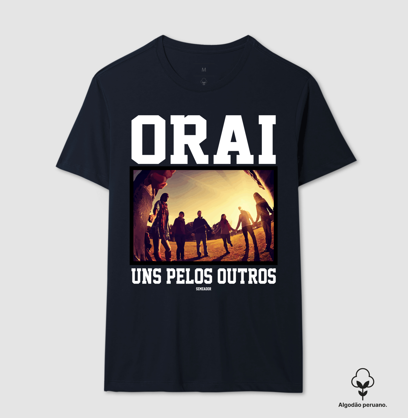 Camiseta Algodão Peruano Cristã Orai Uns Pelos Outros - Imagem 5