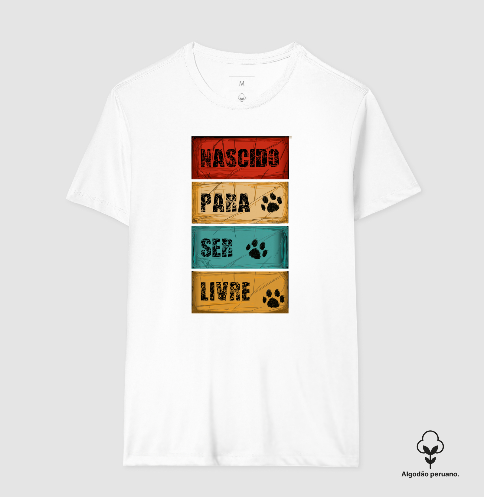 Camiseta Algodão Peruano Nascido para Ser Livre - Imagem 5