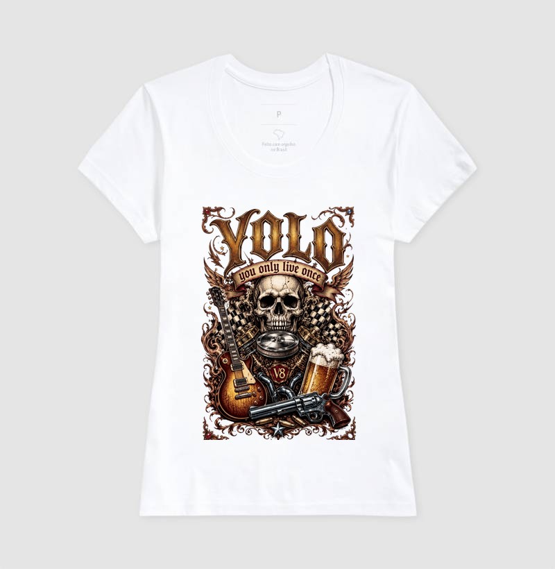YOLO You Only Live Once | Camiseta Rock, V8 & Cerveja Vintage - Imagem 5