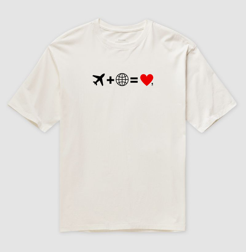 Camiseta Aviao Mais Mundo Igual Amor | Equacao Viagem Minimalista | Colecao Viciados em Viagem - Imagem 4